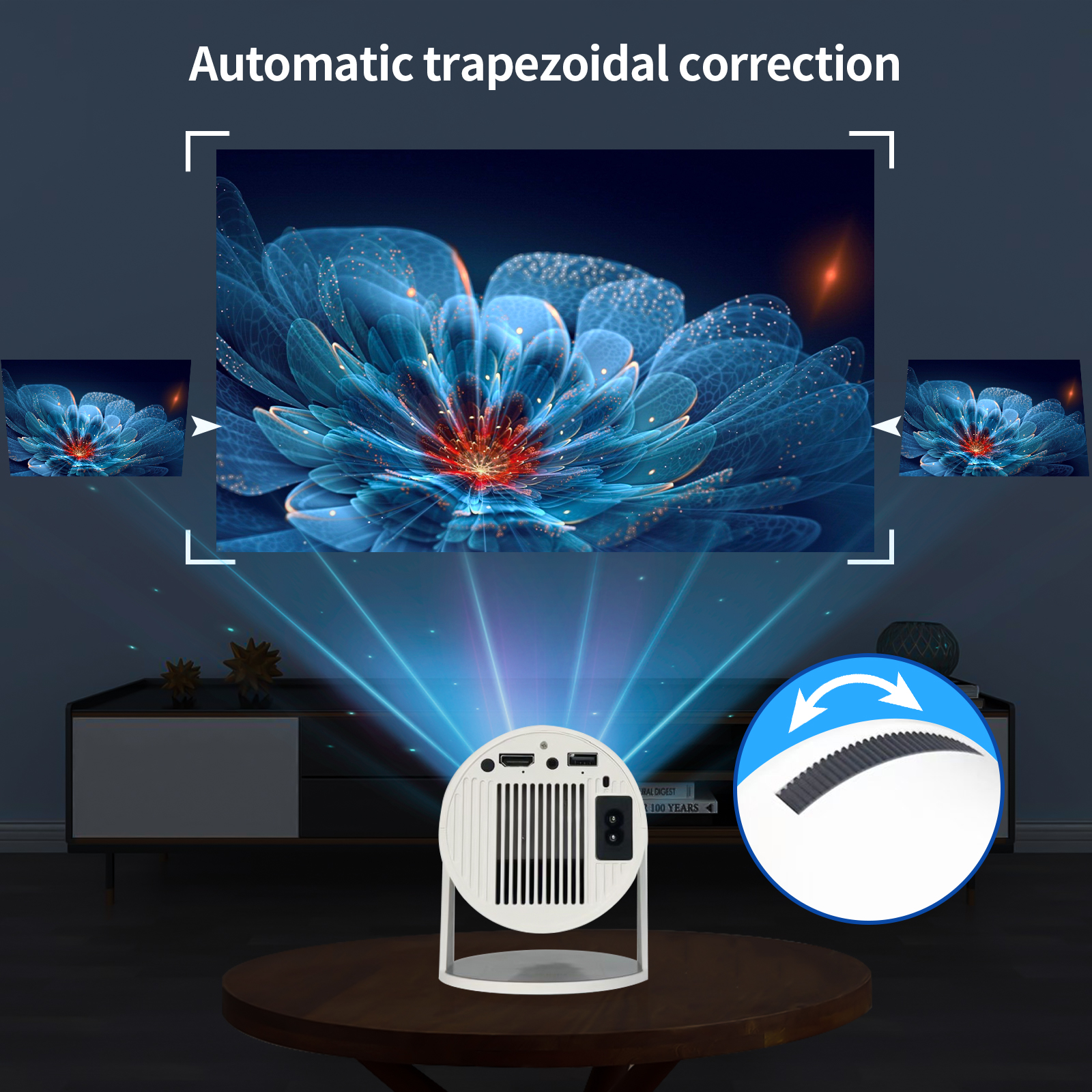 What is keystone correction in projectors?